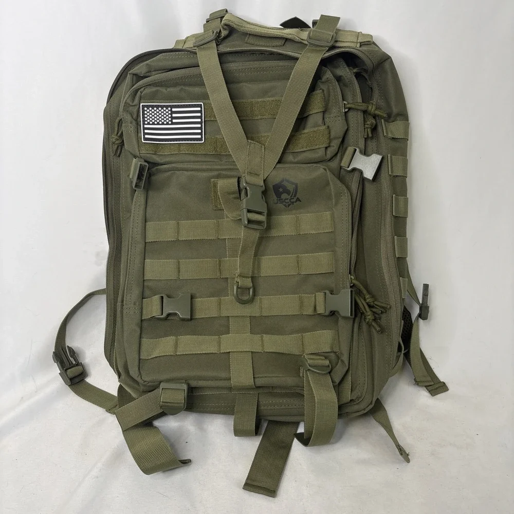 USCCA Military Green Tactical Backpack Adjustable Straps Multi Pocket Gorpcore